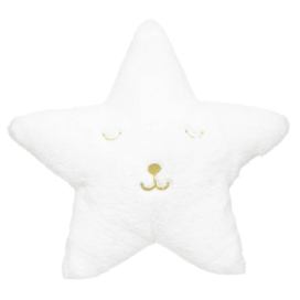 Atmosphera for kids Kožešinový polštář ve tvaru hvězdy, bílý