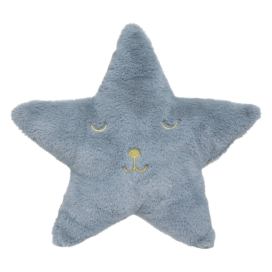 Atmosphera for kids Kožešinový polštář ve tvaru hvězdy, modrý
