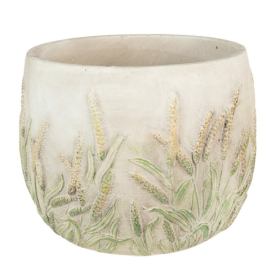 Cementový obal na květináč s jitrocelem Plantain S - Ø14*11cm Clayre & Eef