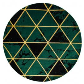 Dywany Łuszczów Kusový koberec Emerald 1020 green and gold kruh - 120x120 (průměr) kruh cm Mujkoberec.cz