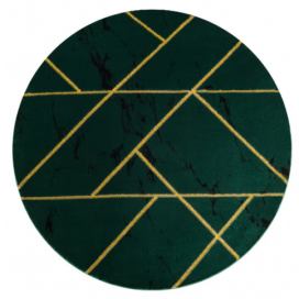 Dywany Łuszczów Kusový koberec Emerald geometric 1012 green and gold kruh - 120x120 (průměr) kruh cm Mujkoberec.cz