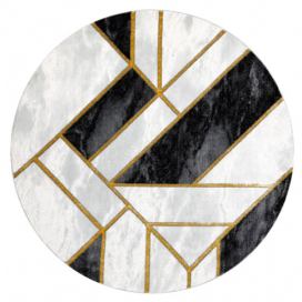 Dywany Łuszczów Kusový koberec Emerald 1015 black and gold kruh - 120x120 (průměr) kruh cm Mujkoberec.cz
