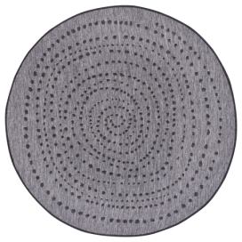 NORTHRUGS - Hanse Home koberce Kusový koberec Twin-Wendeteppiche 105418 Night Silver kruh – na ven i na doma - 140x140 (průměr) kruh cm Mujkoberec.cz