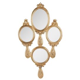 Zlaté antik nástěnné zrcadlo složené ze zrcátek - 28*2*49 cm Clayre & Eef LaHome - vintage dekorace
