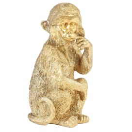 Zlatá antik nástěnná dekorativní soška opice - 10*9*20 cm Light & Living LaHome - vintage dekorace