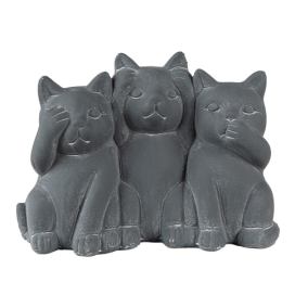 Šedá dekorace socha 3 kočky Cat Grey  - 22*10*16 cm Clayre & Eef LaHome - vintage dekorace