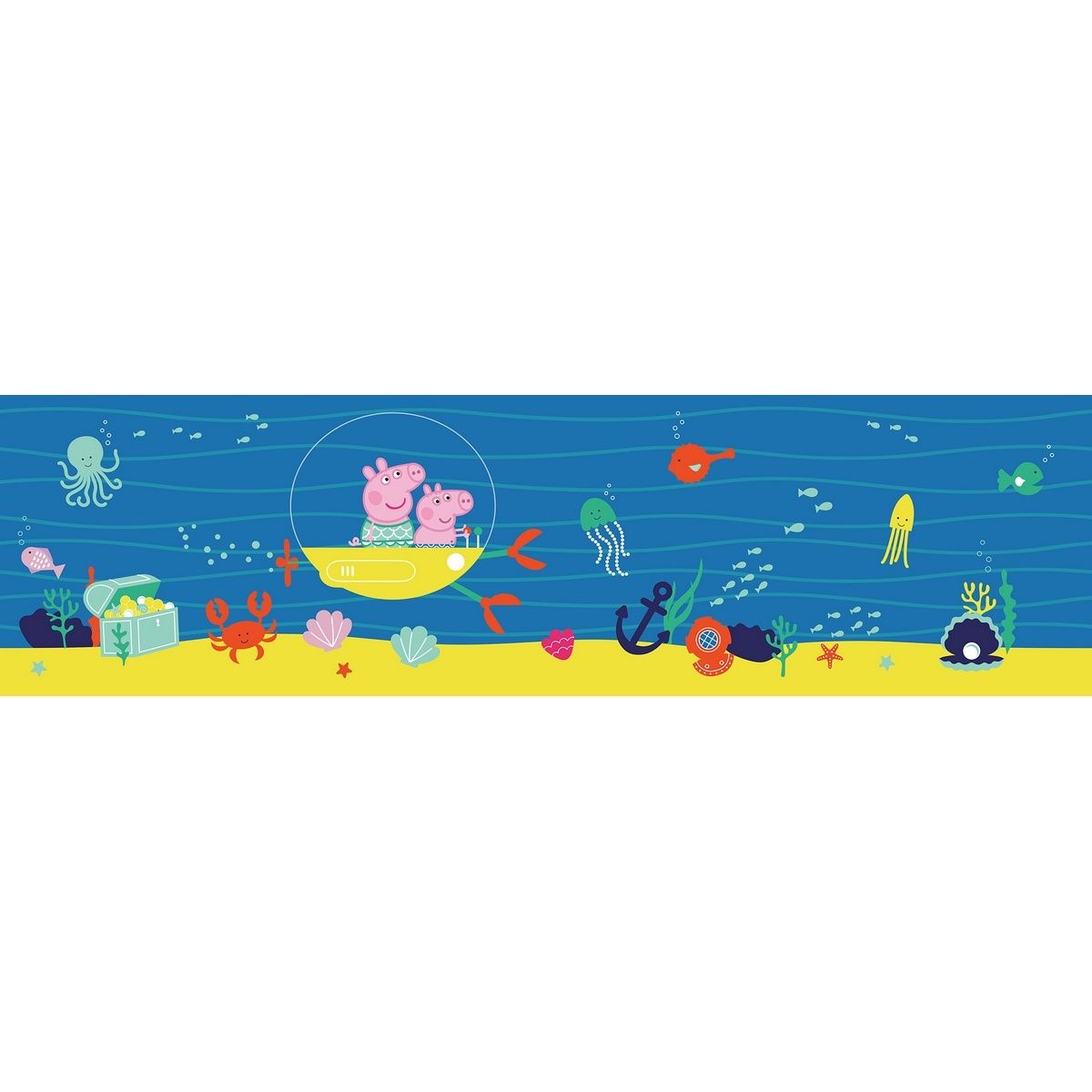 Samolepicí bordura Peppa Pig Sea, 500 x 9,7 cm - 4home.cz
