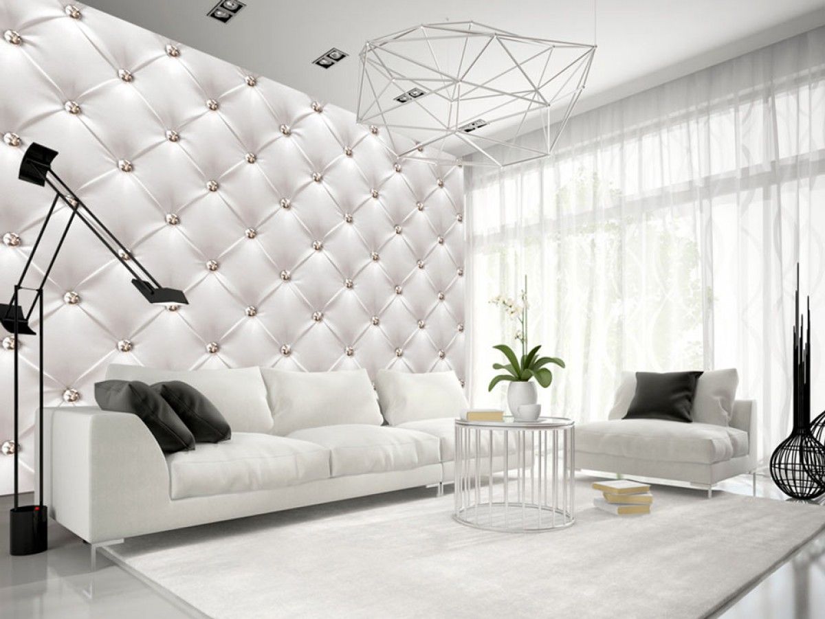 Murando DeLuxe 3D tapeta bílá kůže Velikost (šířka x výška): 250x175 cm - S-obrazy.cz
