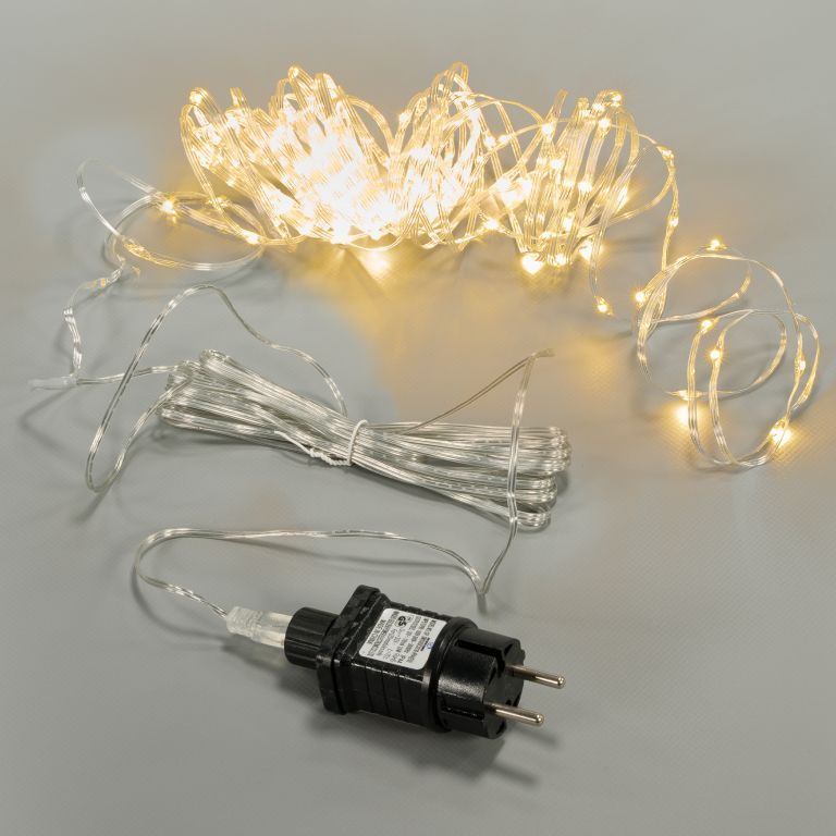   NEXOS Světelný LED drátek, 100 LED diod, 10 m, teple bílá\r\n - Kokiskashop.cz