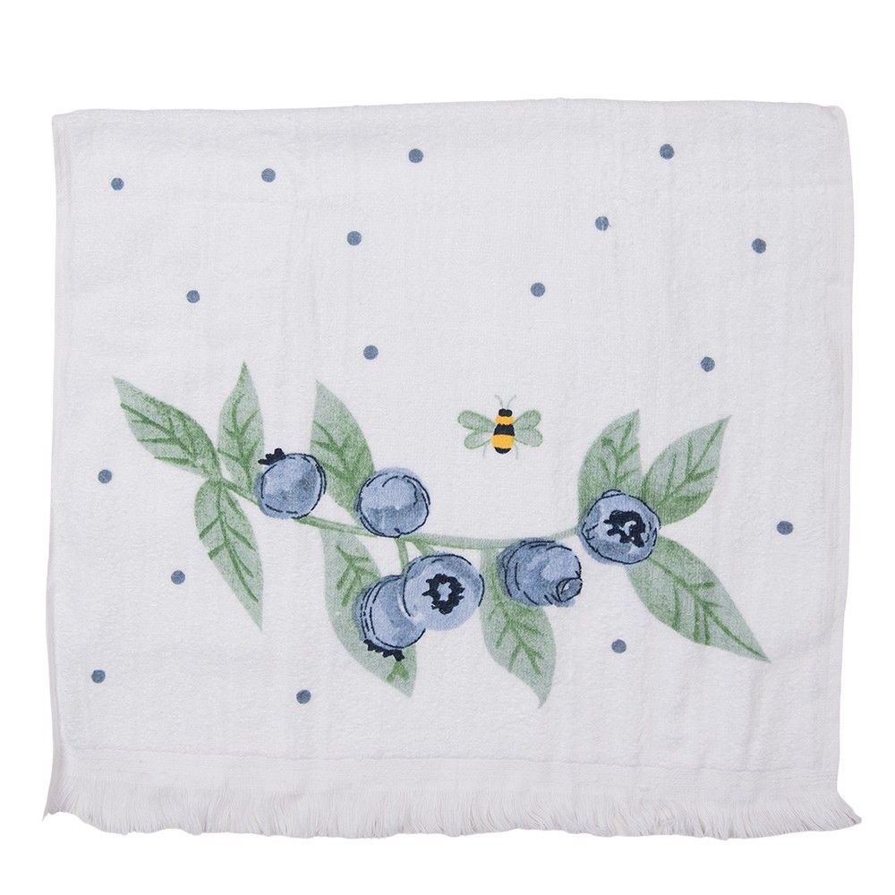 Froté ručník borůvkami Blueberry Fields - 40*66 cm Clayre & Eef - LaHome - vintage dekorace