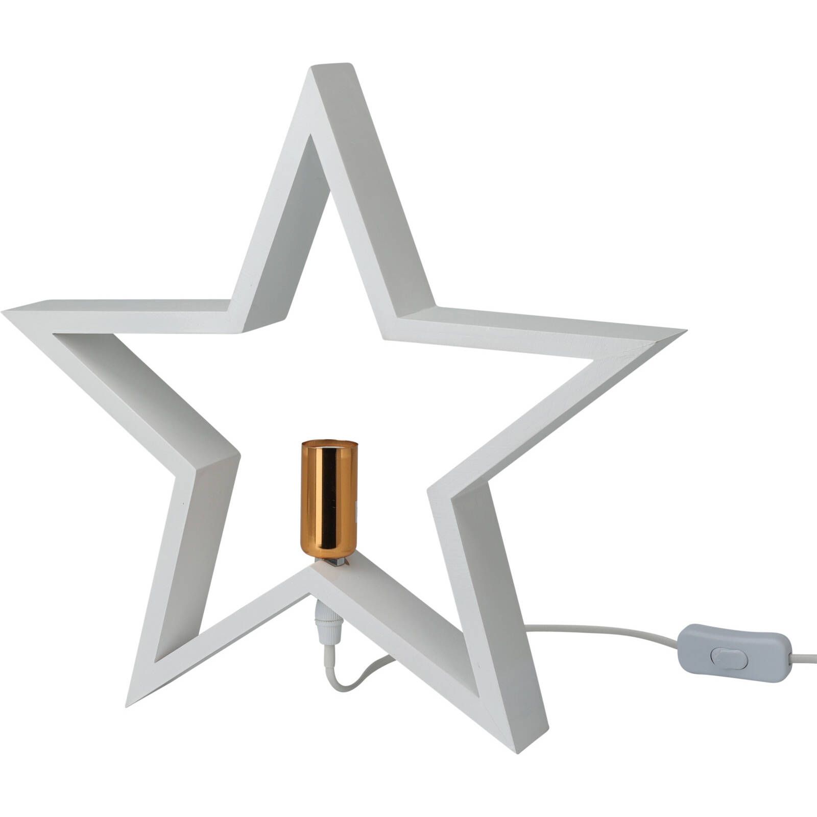 Home Styling Collection Vánoční svícen ve tvaru hvězdy STAR, bílý, 35 cm - EDAXO.CZ s.r.o.