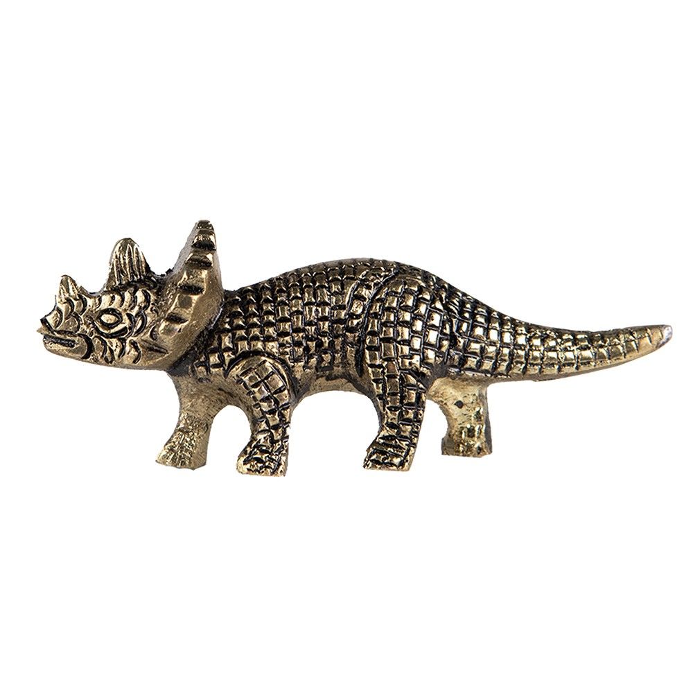 Zlatá antik kovová úchytka Dinosaurus - 8*3 cm Clayre & Eef - LaHome - vintage dekorace