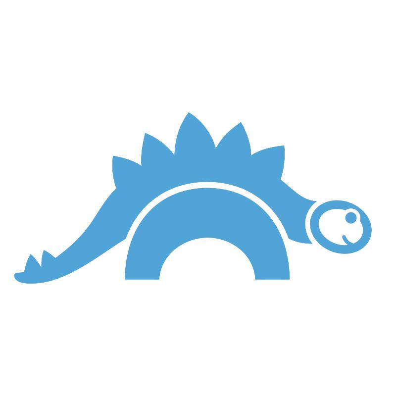 Pieris design Dinosaurus Stegosaurus - dětská samolepka na zeď tmavě hnědá - Pieris design