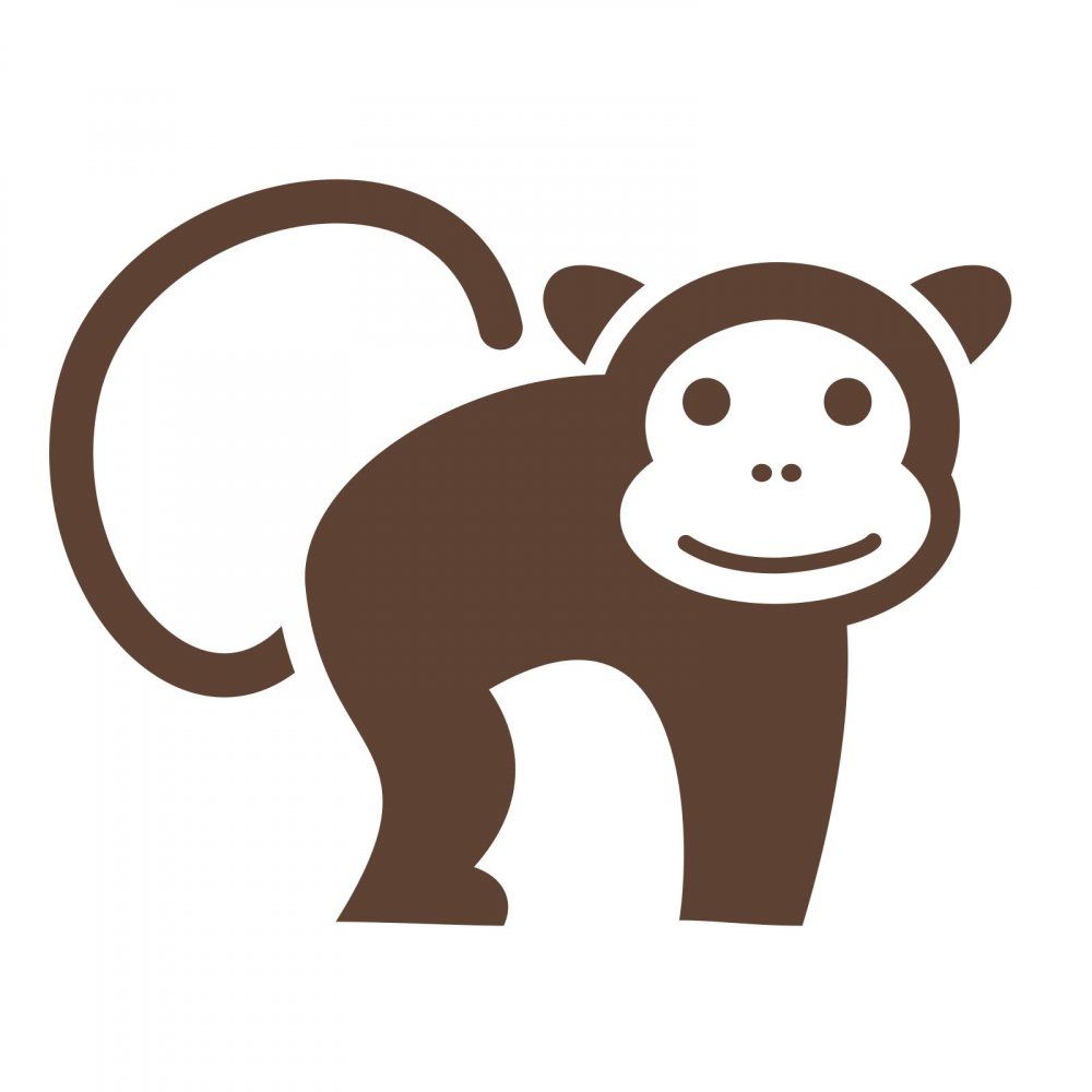 Pieris design Opička - samolepka na zeď bílá - Pieris design