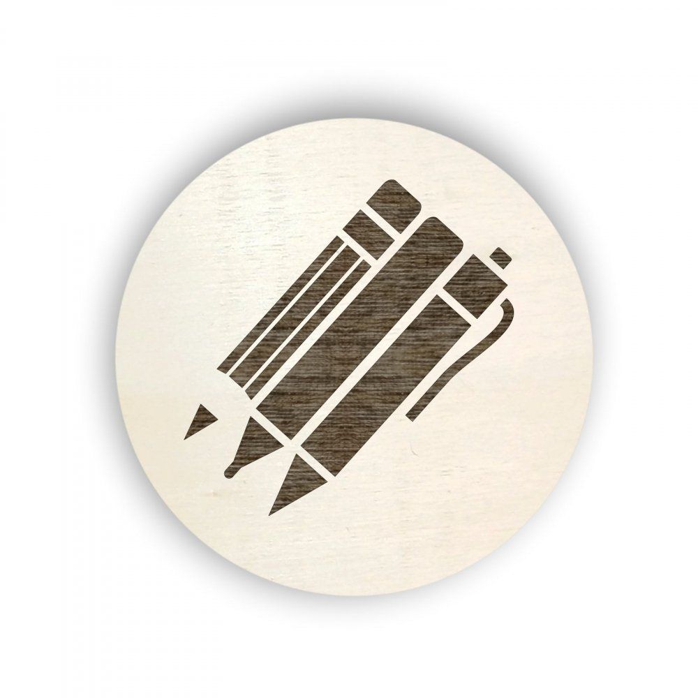 Pieris design Dřevěný piktogram na box s psacími potřebami - Pieris design