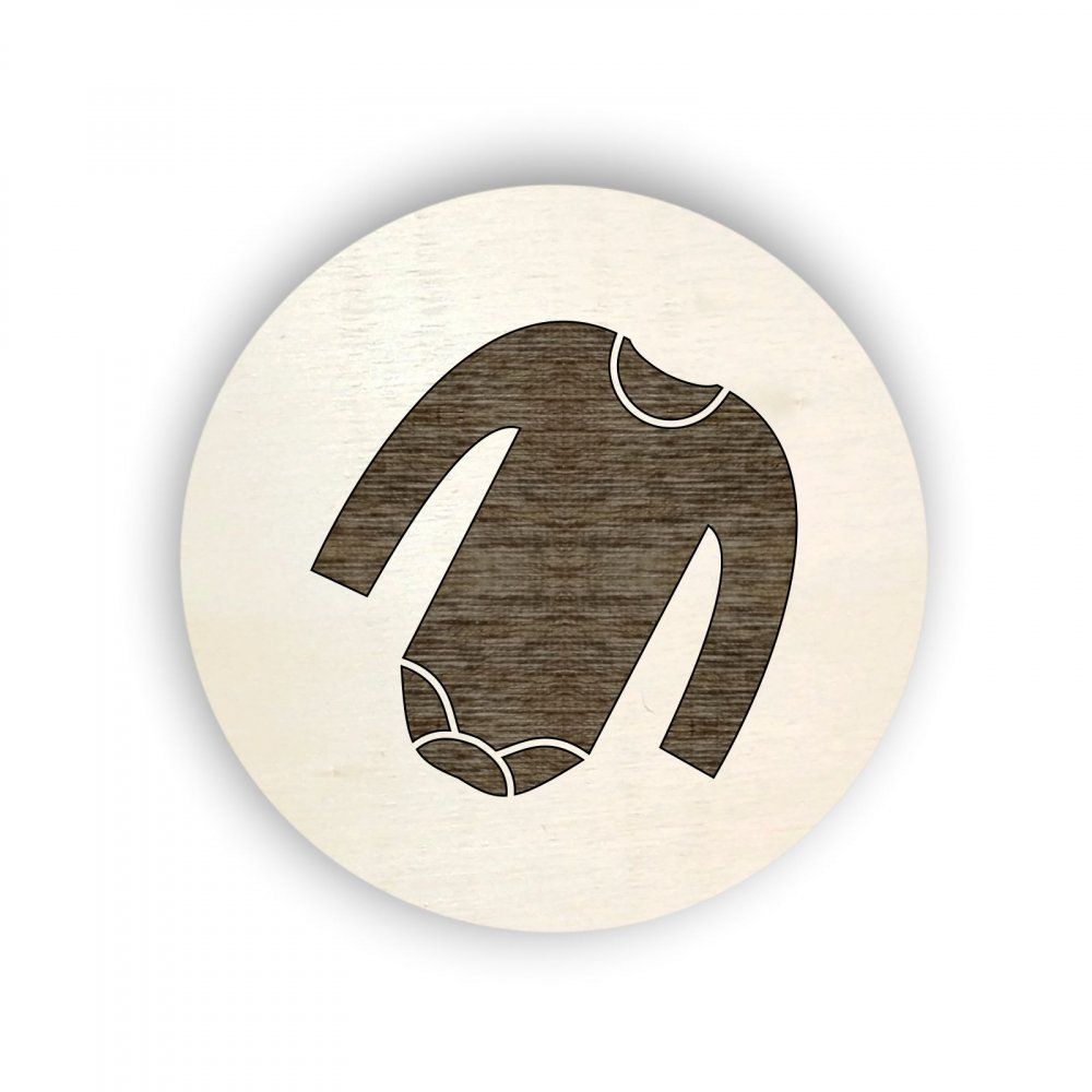 Pieris design Dřevěný piktogram oblečení - body s dlouhým rukávem - Pieris design