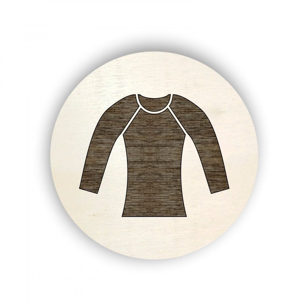 Pieris design Dřevěný piktogram oblečení - dámské tričko s dlouhým rukávem - Pieris design