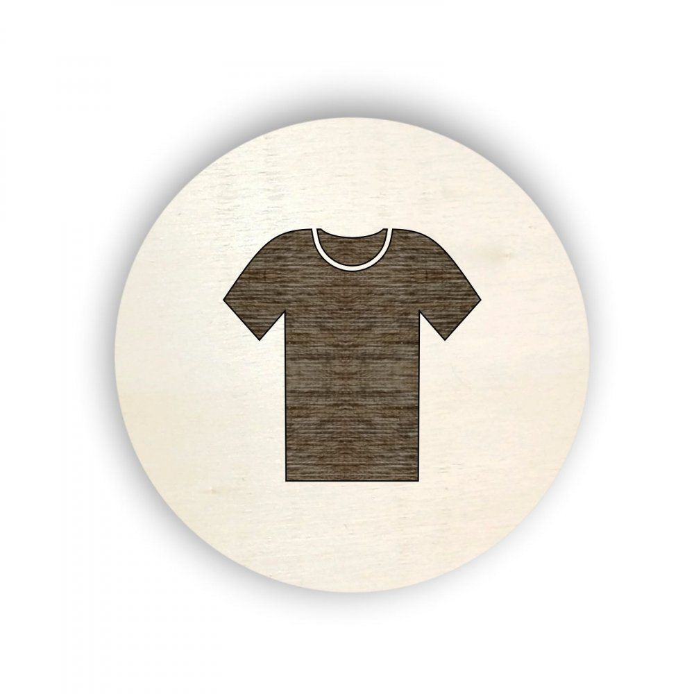 Pieris design Dřevěný piktogram oblečení - tričko s krátkým rukávem - Pieris design