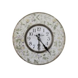 Béžové antik nástěnné hodiny Rose de Provence – 34*3cm/ 1*AA Chic Antique