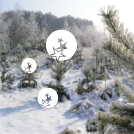 Pieris design Koule s hvězdami - samolepky na okno bílá