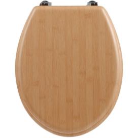 5five Simply Smart Toaletní sedátko z MDF s bambusovým vzorem, 45x37x5,5 cm
