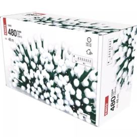 D5AC05 EMOS CHERRY vánoční řetěz Cherry kuličky 480 LED, 48m, zelený drát, časovač, studená bílá IP44