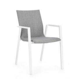 BIZZOTTO zahradní jídelní židle ODEON bílo-šedá