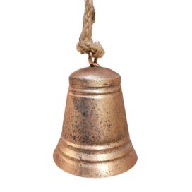 Měděný antik plechový zvonek s patinou  - Ø 7*8cm Sommerfield