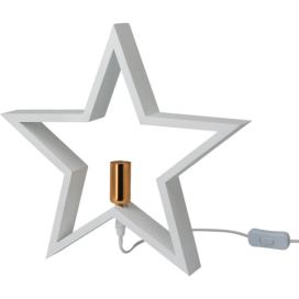 Home Styling Collection Vánoční svícen ve tvaru hvězdy STAR, bílý, 35 cm