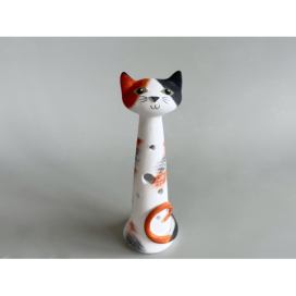 Keramika Andreas® Kočka Ágnes - malá na svíčku - tříbarevná