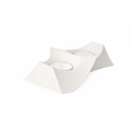 Pieris design Svícen Duny na dvě čajové svíčky bílá křídová