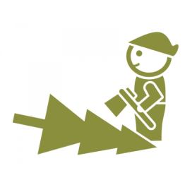 Pieris design Dřevorubec - Dětská samolepka na zeď bílá