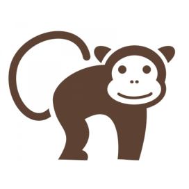 Pieris design Opička - samolepka na zeď bílá