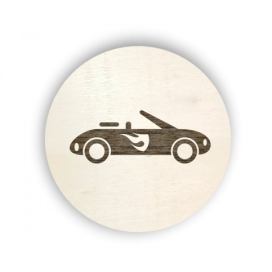 Pieris design Dřevěný piktogram na box s hračkami  - rychlá auta