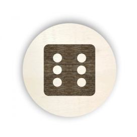 Pieris design Dřevěný piktogram na box s hrami s kostkou