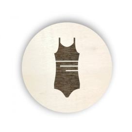 Pieris design Dřevěný piktogram oblečení - dámské plavky
