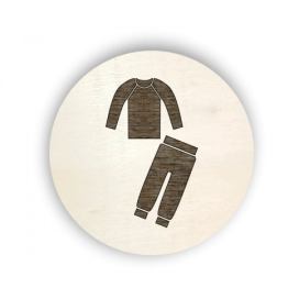 Pieris design Dřevěný piktogram oblečení - pyžamo