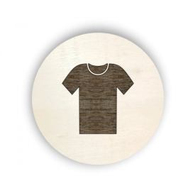 Pieris design Dřevěný piktogram oblečení - tričko s krátkým rukávem