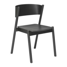 Černá jídelní židle z dubového dřeva Oblique - Hübsch