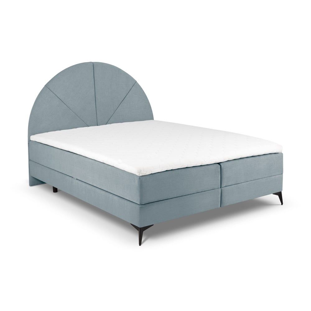 Světle modrá boxspring postel s úložným prostorem 180x200 cm Sunset – Cosmopolitan Design - Bonami.cz