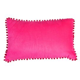 Tmavě růžový dekorační polštář 50x33 cm Pom Pom – Rex London