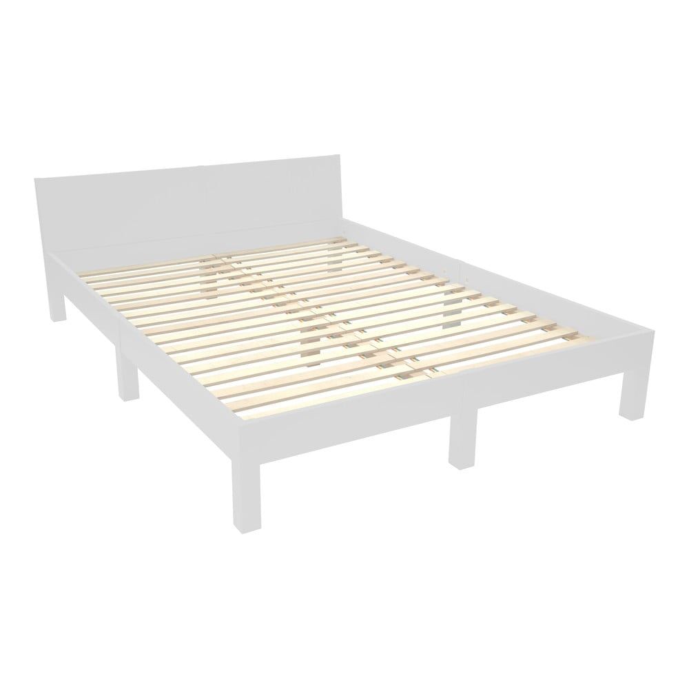 Světle šedá dvoulůžková postel z bukového dřeva s roštem 160x200 cm Dabi – Ragaba - Bonami.cz