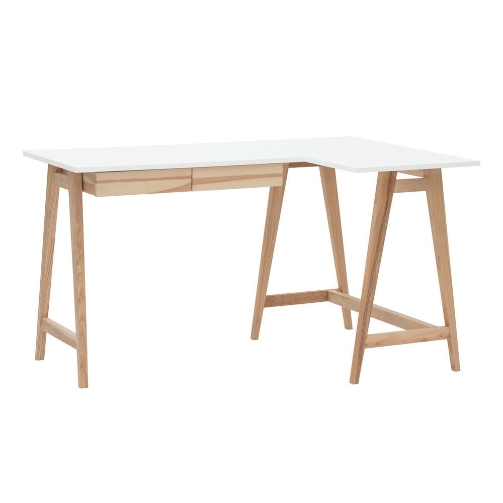 Pracovní stůl s bílou deskou 85x135 cm Luka – Ragaba - Bonami.cz