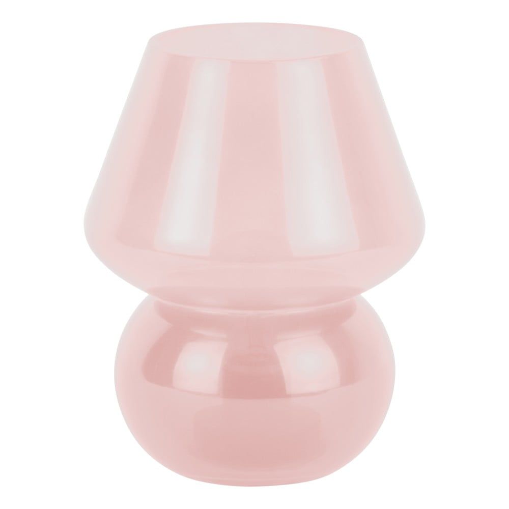 Světle růžová LED stolní lampa se skleněným stínidlem (výška 20 cm) Vintage – Leitmotiv - Bonami.cz