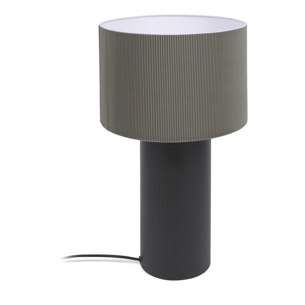 Černo-šedá stolní lampa s kovovým stínidlem (výška 50 cm) Domicina – Kave Home - Bonami.cz