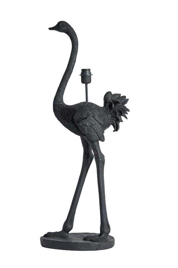 Černá stolní lampa pštros Ostrich black - 38*27*95 cm / E27 Light & Living - LaHome - vintage dekorace