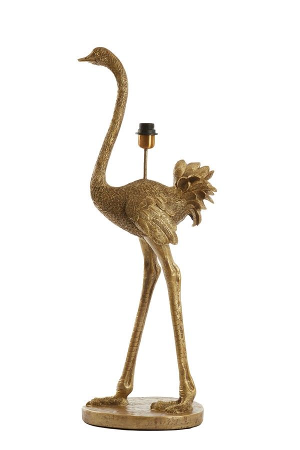 Bronzová antik stolní lampa pštros Ostrich bronze - 38*27*95 cm / E27 Light & Living - LaHome - vintage dekorace