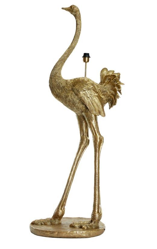 Bronzová antik stojací lampa pštros Ostrich bronze - 62*50*146 cm / E27 Light & Living - LaHome - vintage dekorace