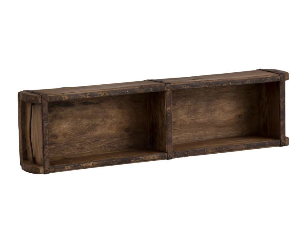 Dřevěná nástěnná polička ze 2ks forem Brick Mould Mass - 57*10*15 cm Massivum - LaHome - vintage dekorace