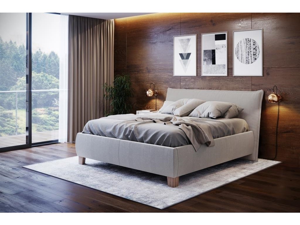 Luxusní čalouněná postel s úložným prostorem šedá - It-nabytek.cz - kvalitní, levné postele 